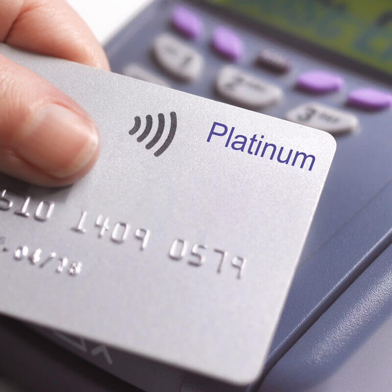 Person holding financial card