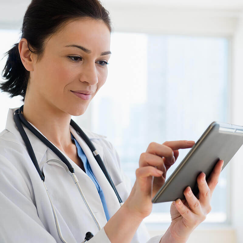 Doctor using a tablet