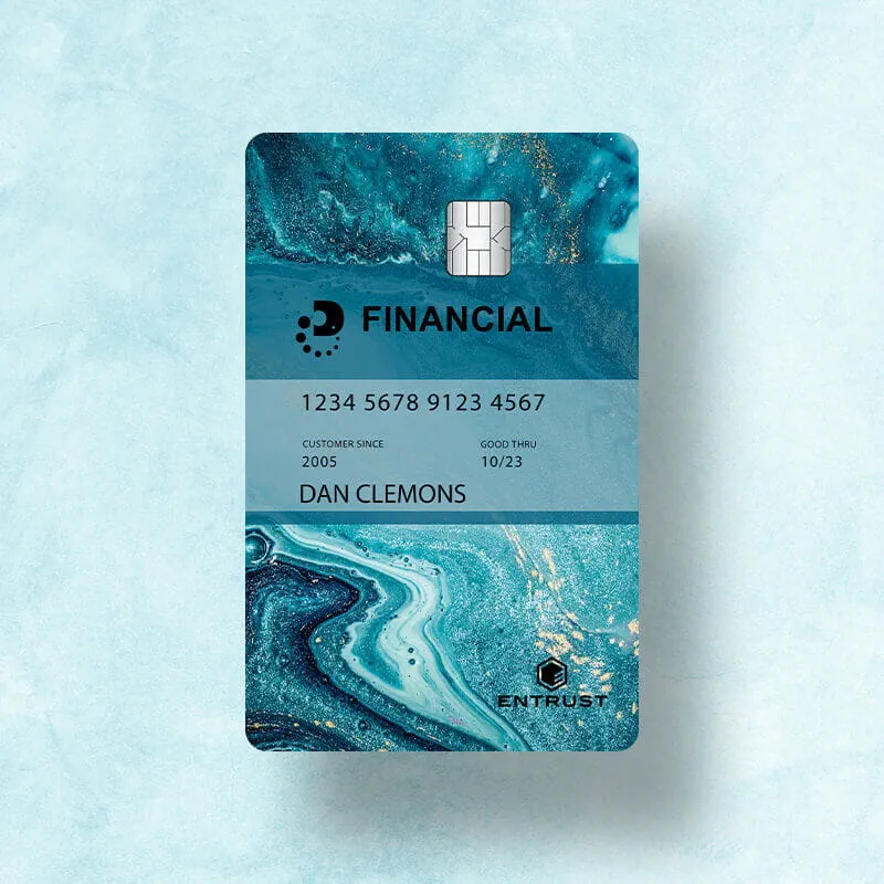 vertical blue unembossed card